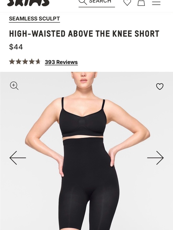 SKIMS Other - SKIMS Seamless Sculpt High-Waisted Above-the-Knee Short - Black